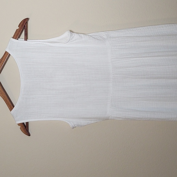 Beachlunchlounge Collection Women’s White Sleeveless Gauze Dress - Picture 3 of 8